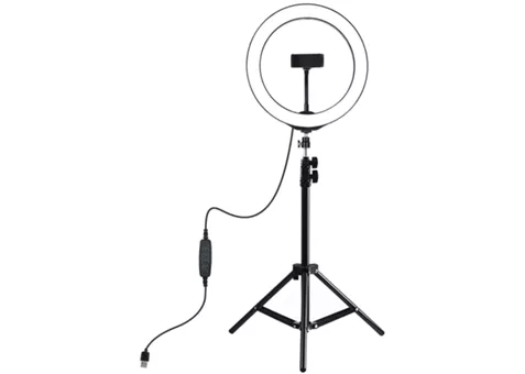 Фото: Puluz Кільцева USB LED лампа PKT3035 10" + штатив 1.1 м