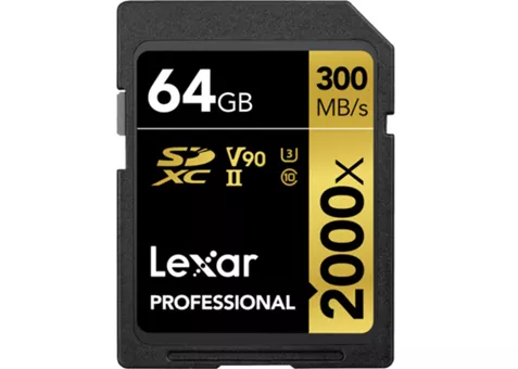 Фото: Lexar 64 GB SDXC UHS-II U3 Professional 2000x LSD2000064G-BNNNG