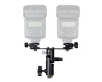 Фото: Interfit Кронштейн Strobie Twin Metal Umbrella Bracket with 2 x Metal adjust. Flash shoes STR144